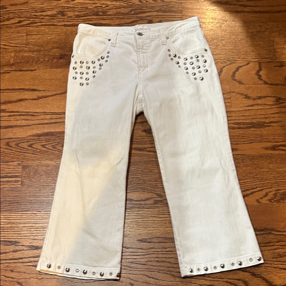 Studded White Jeans